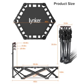 lynker 40" Foldable Mini Fitness Trampoline - Indoor Exercise Rebounder for Adults