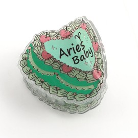 Decorative Aries Baby Hair Claw, Green and Pink Design with Cherry Accents Birthday Prentent