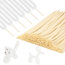 Pack of 100 Magic Latex Modelling Balloons, DIY Modelling Balloons, 260Q Latex Long Balloons, Creative Shaping Balloons for Animals for Wedding, Birthdays, Parties Decoration (Transparent Colour)