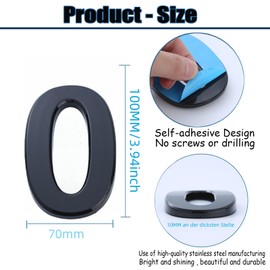 Modern Address Numbers, 4 Inch House Numbers, Never Rust House Number Plate, Premium Quality, Letterbox Numbers, 3D Effect House Numbers, Black (3)