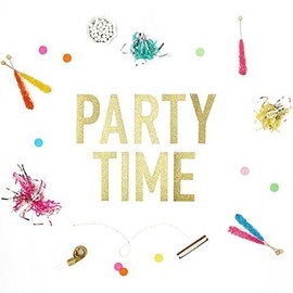 PARTY TIME Glitter Banner in Gold or Silver