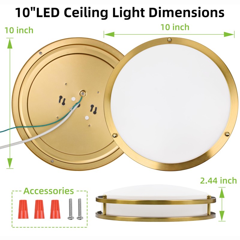 hykolity 10 inch Flush Mount LED Ceiling Light Fixture, 17W