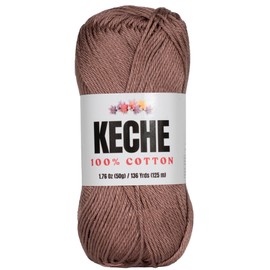 Cotton Yarn - 100% Cotton Yarn for Crocheting and Knitting, Mercerized Cotton Amigurumi Yarn Fine-Sport 2 1.76 oz (50g) / 136 Yrds (125 m) - Camel