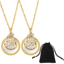 SOFPLATE 1 Box 2Pcs 4.5X Magnifying Glass Necklace Gold Magnifier Necklace Alloy Bling Flower Vintage Long Chain Page Reading Pendants Charms Findings for Jewelry Pendants Supplies DIY Crafts Decor