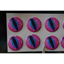 read ad 10  PINK SLIT  3D Soft Molded 15mm .591"  Adhesive Eyes Fly Lures