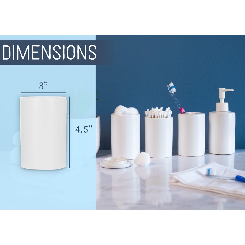 NAT & Jules Chic Modern Rounded 4.5 inch Ceramic Bathroom