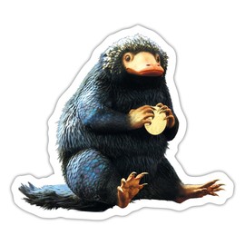 Spreadshirt Fantastic Beasts Niffler Protected Coin Sticker, 10 x 10 cm, Matt White