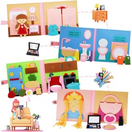 Poudya Quiet Book from 1 Year, Montessori Silent Book with Fine Motor Skills & Colours Learning, Silent Book for Travel & Home, Gift Toy from 1 2 3 4 5 Years Girls Boys