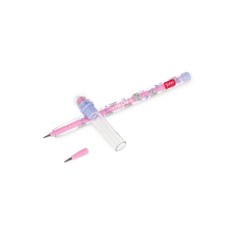 Legami - Stackable Pencil with Eraser Take a Tip, Kitty