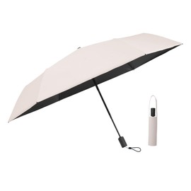 AKINOYAMA Pocket Umbrella Open-Close Automatic Safety Easy to Use Extra Light 230 g Windproof Sun Protection Umbrella Outdoor UV Folding Umbrella for Adults and Children, beige