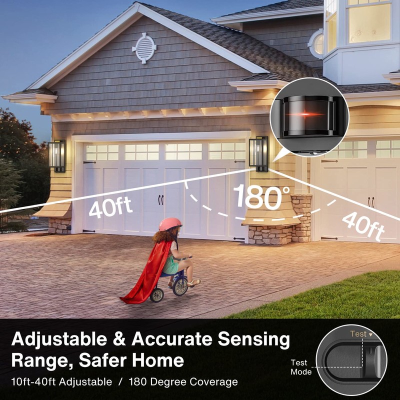 Denfeic Motion Sensor Outdoor Wall Lights, Dusk to Dawn Outdoor