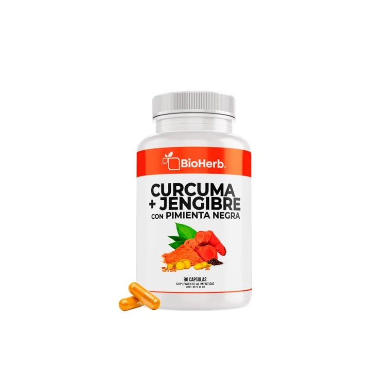 BioHerb® | Cúrcuma, Jengibre y Pimienta Negra 90 Capsulas