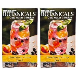 (Pack of 2) Botanicals Cold Water Infusion Blueberry Citrus Basil Tea Bags, Herbal Infusion, Caffeine Free, 18 Count each (Total:36 Count)