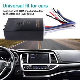 Autokemat Car Audio Speaker Wire to RCA Line Output Converter, 2-Channel High to Low RCA Cables Converter for Adding Amplifier Subwoofer to Stock Stereo