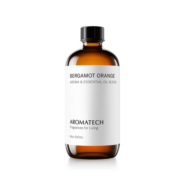 AromaTech Bergamot Orange Aroma Oil for Scent Diffusers, Premium Aroma Oil, 100% Pure Diffuser Blend Orange, Lemon, Citrus for Cold-Air and UltraSonic Scent Machines - 500 Milliliter