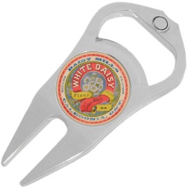 NewCharms White Daisy Vintage Flower Tin Golf Ball Marker Divot Repair Tool Bottle Opener