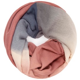 Glamexx24 Women's Scarf, Lightweight Long Scarf, Loop Tube Scarf, Many Colours, Pink-Grey