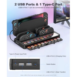 BEBONCOOL 4-in-1 Charging Dock for Switch 2 Joy-Con Controller Charger Storage Station