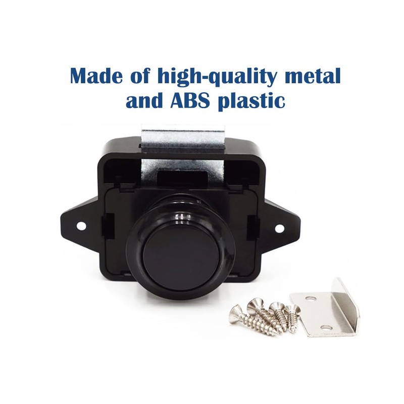 Abiyou 3 x Cabinet Lock Catch, Button Drawer Lock, Push