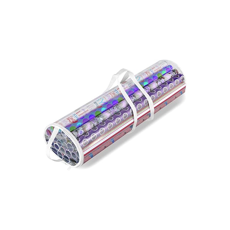 ADEPTNA Clear Gift Wrap Storage Bag Organiser-Christmas Cylinder Gift Wrap