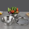 3pcs Stainless Steel Drain Basket Vegetable Cutter 3 in 1