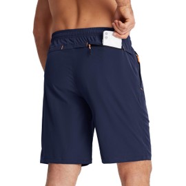TACVASEN Hiking Shorts for Men Lightweight Quick Dry Stretch Drawstring Shorts Running Outdoor Sports Athletic Short Navy