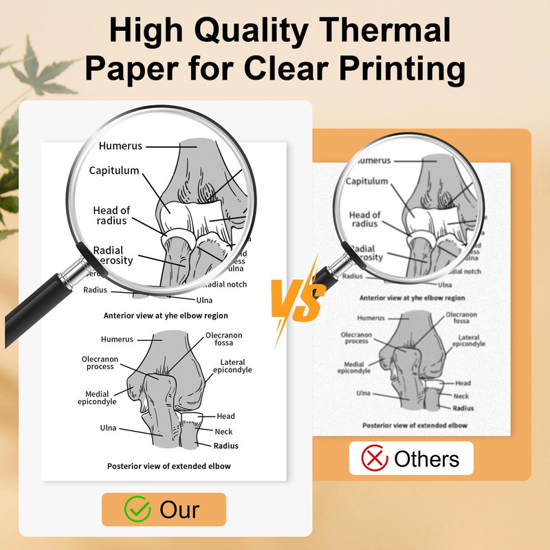 4 Rolls 8.5'' x 11'' Phomemo M832 Portable Printer Thermal