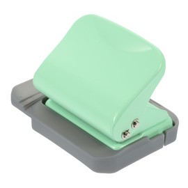 IWOWHERO Loose Leaf Puncher Manual Maker Compact Office Supply for Paper Chipboard Crafting Durable Construction Adjustable Round Mint Green