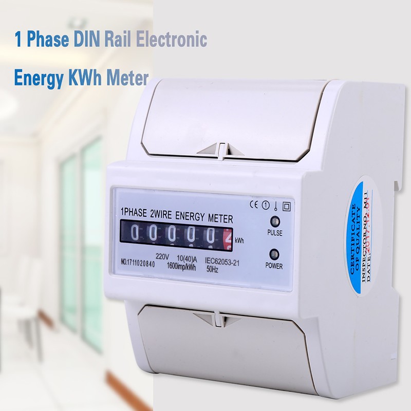 1 Phase 2 Wire DIN Rail Electronic Energy KWh Meter
