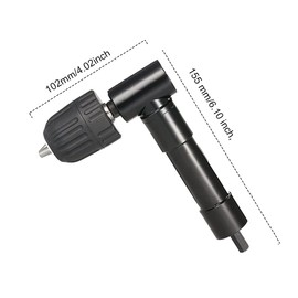Durable Practical Right Angle Drill,4PCS Different Models Bits,0.8-10mm Right Angle Bend Extension 90 Degree Professional Cordless Drill Attachment for Tight Corner Workspace(Black)