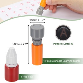 PATIKIL Letter Stamps Self Inking, Character Alphabet A Teacher Initial Ink Stamp Red Ink for Class Notebook Scrapbooking DIY Craft, Orange