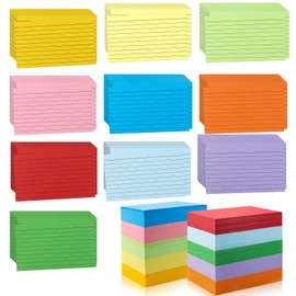 1200 Pieces Index Cards Ruled 3 x 5 Color Index Cards Bulk, Flash Cards, Study Cards, Note Cards for Learning School and Office Uses, 10 Colors