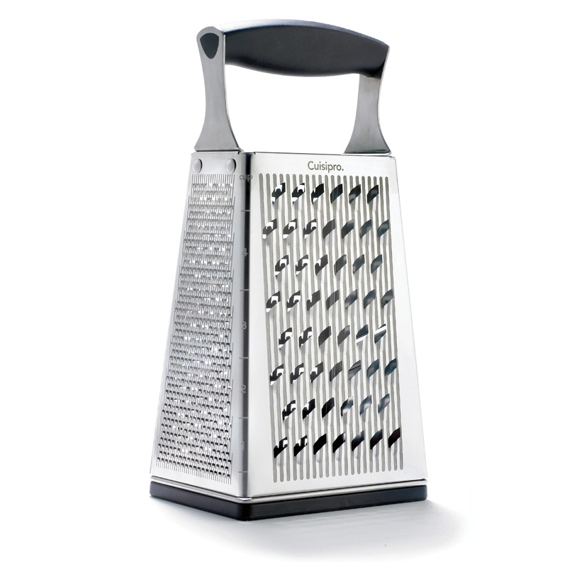 Cuisipro Stainless Steel Cheese Grater with Handle, 4 Sided Box