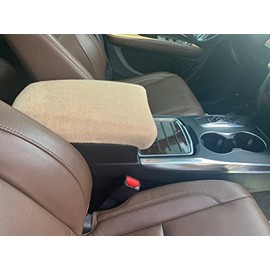 Auto Console Covers- Fits The Acura MDX 2013-2020 Center Console Armrest Cover Fleece Fabric (NP)- Tan