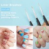 TEOYALL Nail Art Brushes, Nail Design Painting Brushes Builder Gel