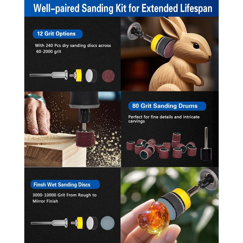 1 Inch Sanding Discs and Drums for Dremel Tool Accessories,