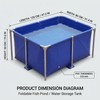 Foldable Canvas Above Ground Fish Pond with Steel Frame &