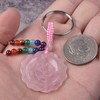 Natural Rose Quartz Gemstone Flower 7 Chakra Reiki Tassel Healing