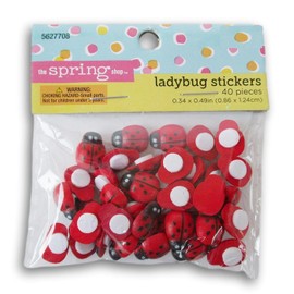 Mini Ladybug 3D Stickers - 40 Pieces