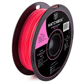 HATCHBOX 1.75mm True Pink PLA 3D Printer Filament, 1 KG Spool, Dimensional Accuracy +/- 0.03 mm, 3D Printing Filament