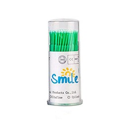 Easyinsmile Disposable 4 Color Micro Applicator Brushes Dental Brush,Brushes for Eyelash Extensions 100pcs/box (Green)