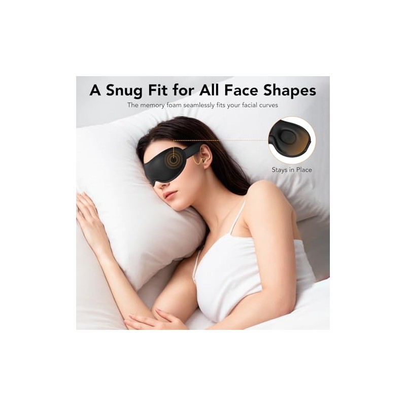 100% Blackout Sleep Mask 45dB Noise Cancelling for Women &