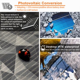 ESOTAB ECOeshiner Solar Folding Table 28W, Camping Table - Solar Charging, Mesh Bag, Two USB Ports, Heat + Water + Splash Resistant, Solar Powered, Beach Table, Picnic Table, Outdoor Table