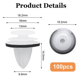 100pcs Car Trim Clips,Auto Body Fastener,Car Rivet Clip Kit,Universal Auto Bumper Fasteners Rivet Interior Trim Panel Retainers,White Plastic Fasteners for Car Boots,Interior Doors Car Trim Clips