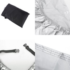 AKORD Motorcycle Waterproof UV Protective Cover with Storage Bag, Black/Silver, Size XL