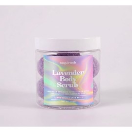 Lavender Body Scrub Balls, Exfoliating Sugar Scrub with Shea Butter and Essential Oils, 200g