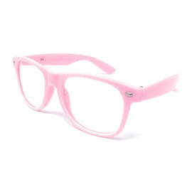WS UK Adults Clear Lens Glasses - Unisex with UV400 Protection (Pink)