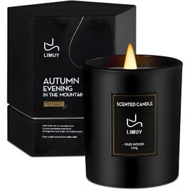 Premium Smoke & Vanilla Candles,Black Scented Candles for Men,Aromatherapy for Relaxation,Gifts for Men,Long Lasting with 50 Hour Burn Time,Made with Soy,8oz