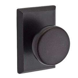 Baldwin PS.RUS.RSR Rustic Passage Door Knob Set with Rustic Square Rose, Dark Bronze