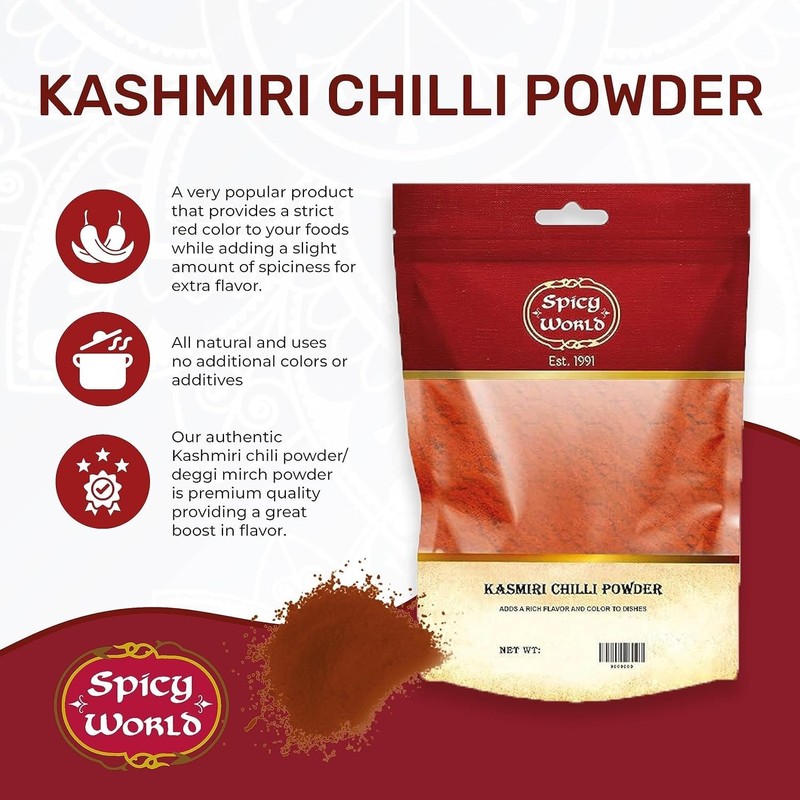 Spicy World Kashmiri Chili Powder 2 Ounce bag | All
